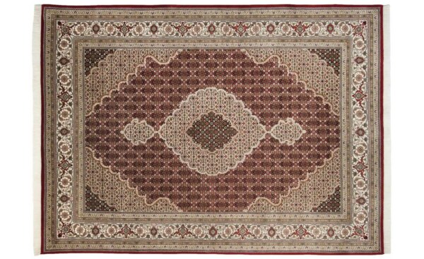 THEKO Orientteppich  Sirsa Silk Tabriz ¦ creme ¦ Seide ¦ Maße (cm): B: 90 H: 1